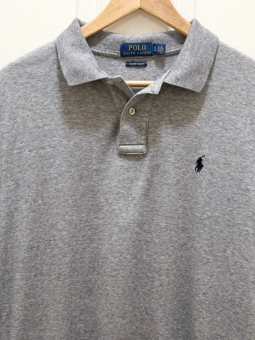 Polo Ralph Lauren Men's CottonCustom Fit Polo Shirt Size XL  Grey Casual